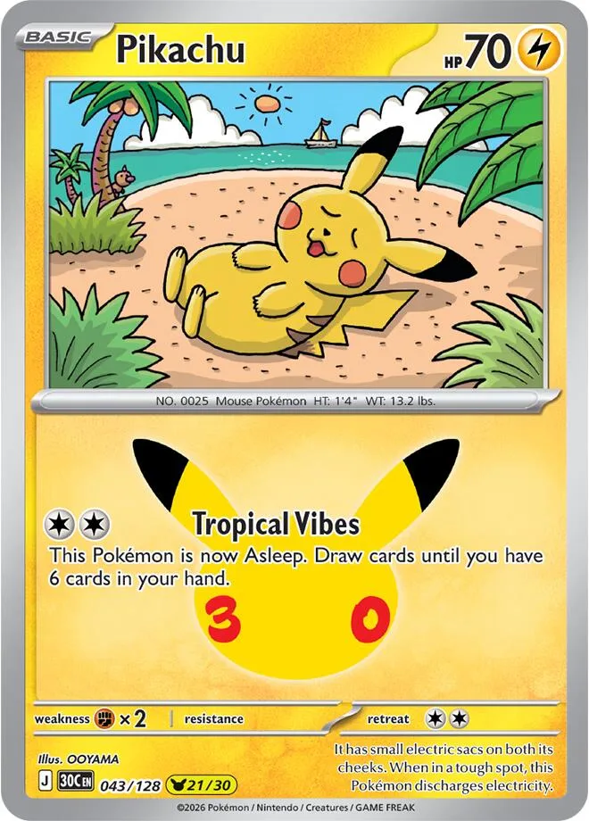 Pikachu card front