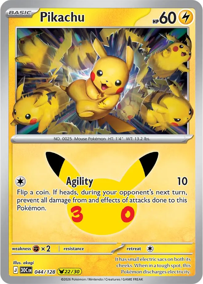 Pikachu card front