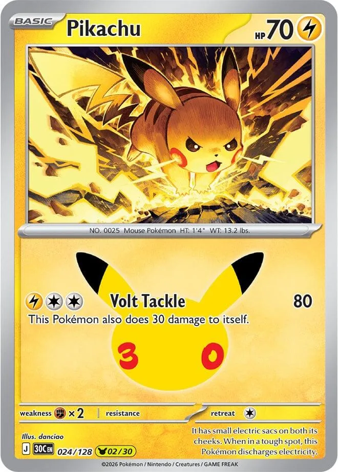 Pikachu card front