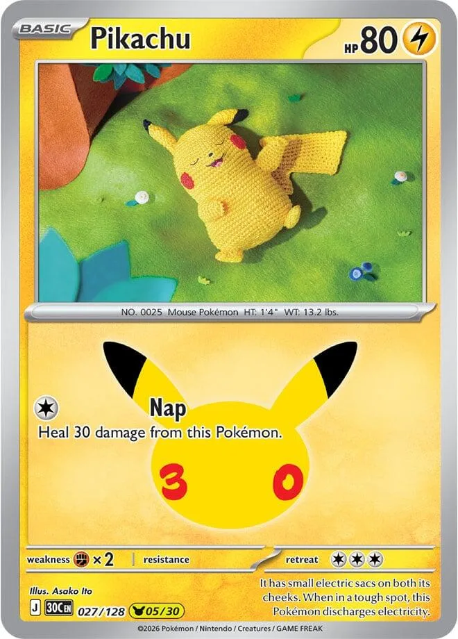 Pikachu card front