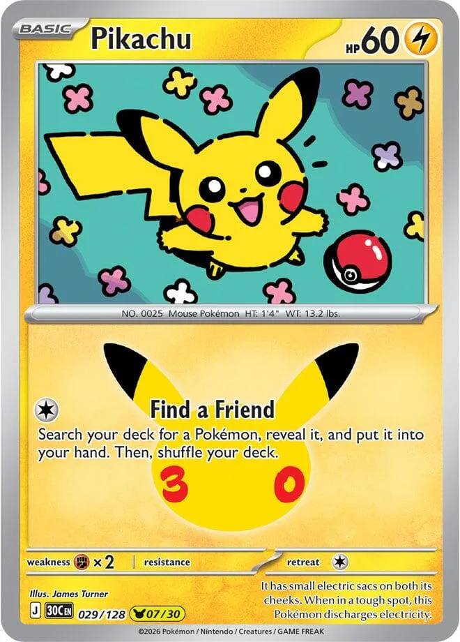 Pikachu card front