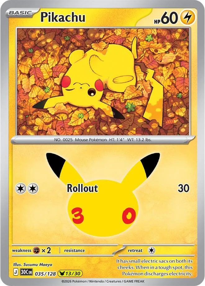 Pikachu card front