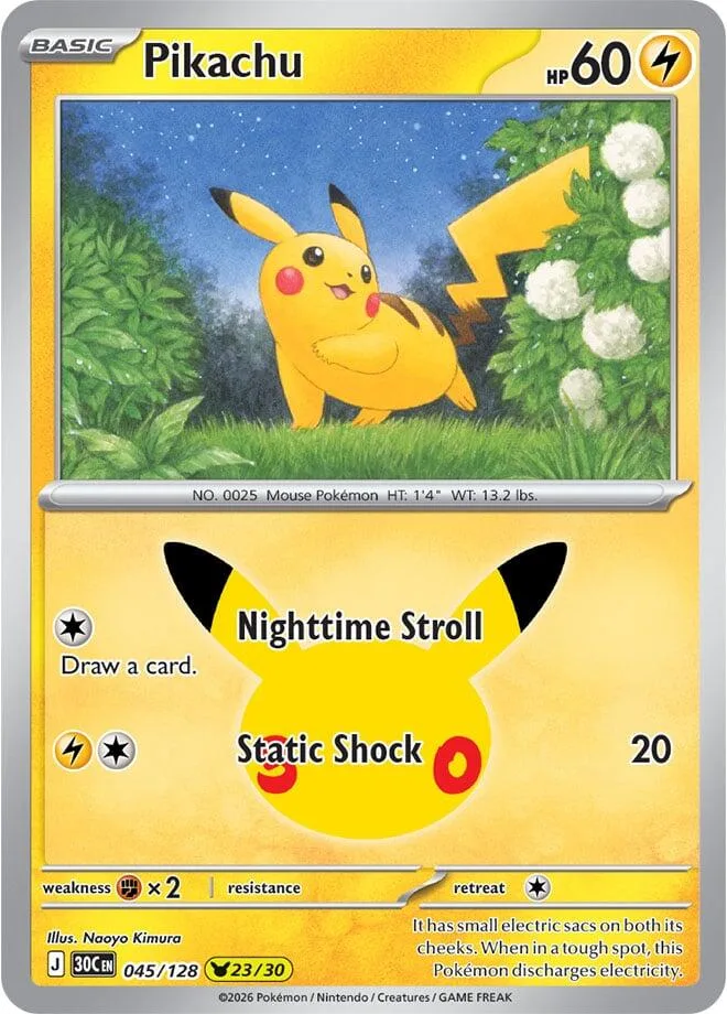 Pikachu card front