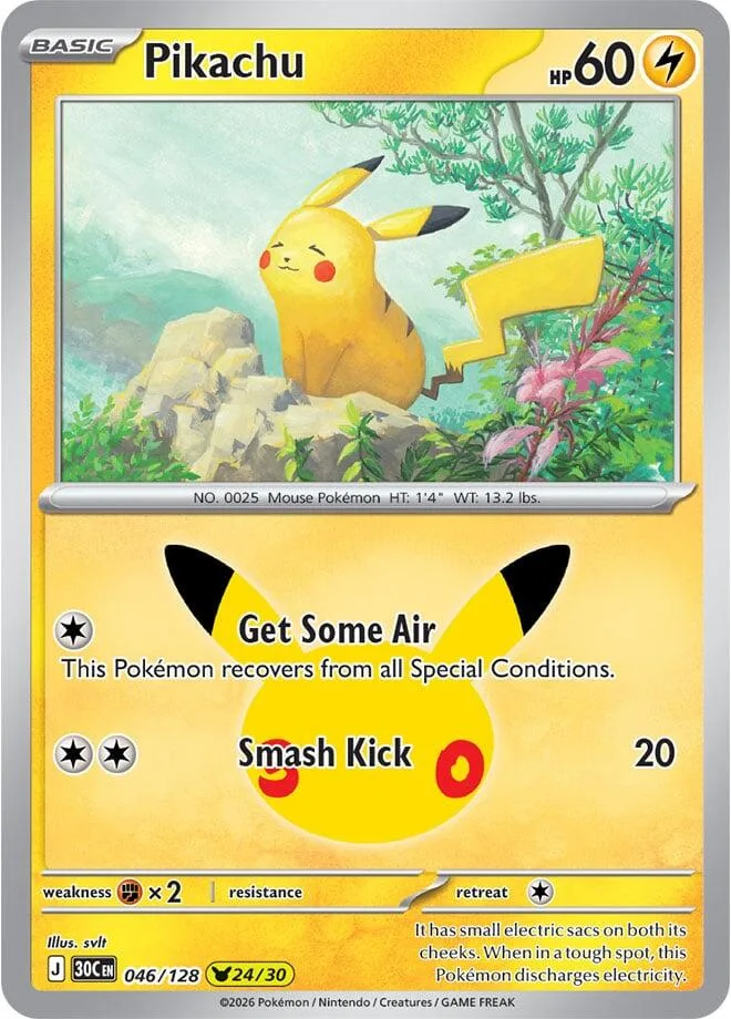 Pikachu card front