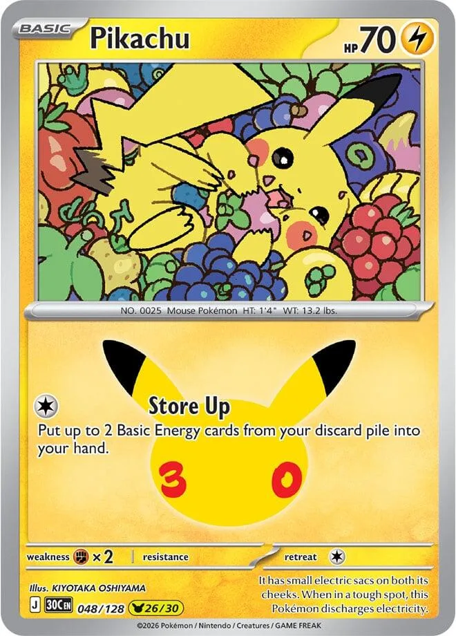 Pikachu card front