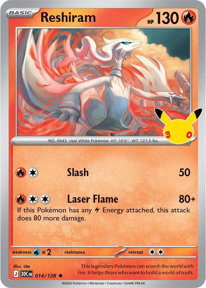 Reshiram card front