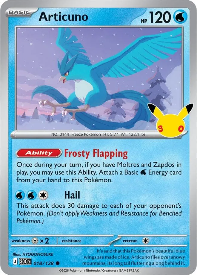 Articuno card front
