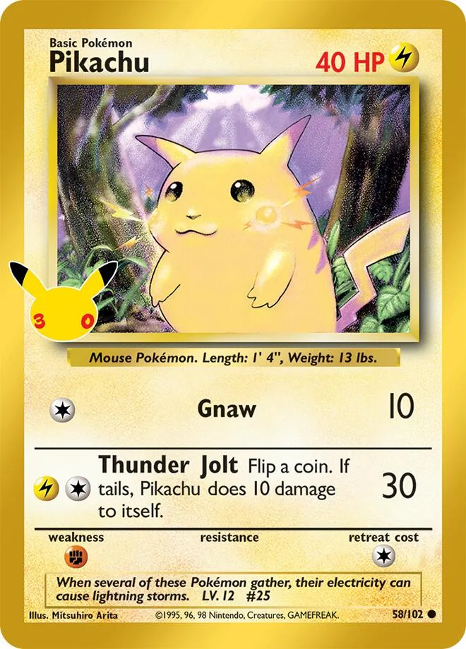 Pikachu card front