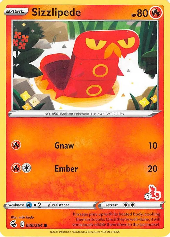 Sizzlipede (#1 Cinderace Stamped) card front