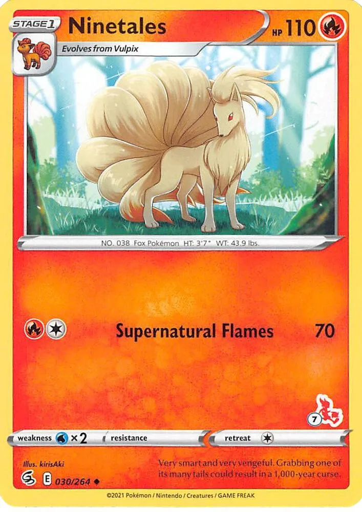 Ninetales (#7 Cinderace Stamped) card front