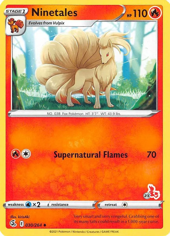 Ninetales (#23 Cinderace Stamped) card front
