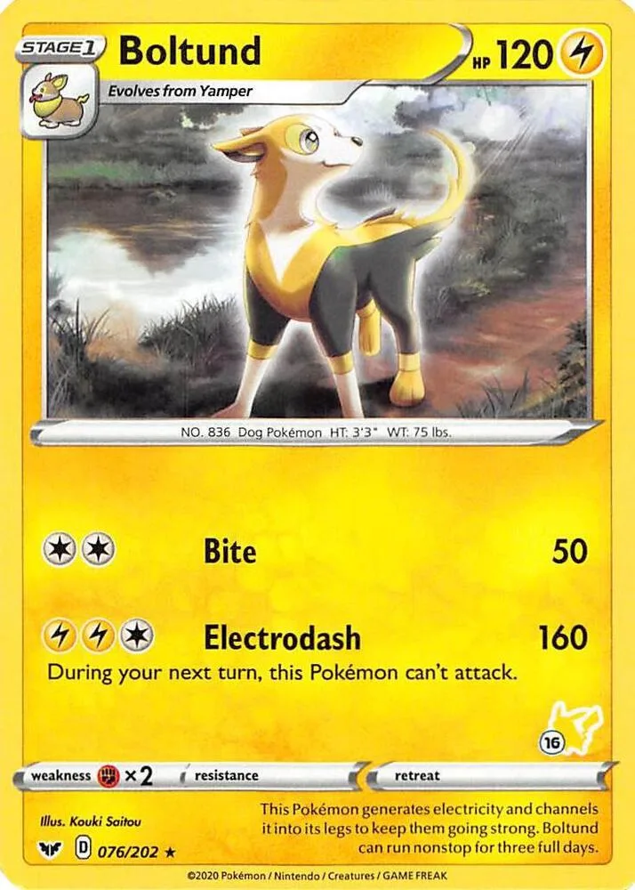 Boltund (#16 Pikachu Stamped) card front