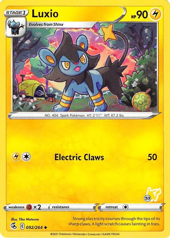 Luxio (#53 Pikachu Stamped) card front