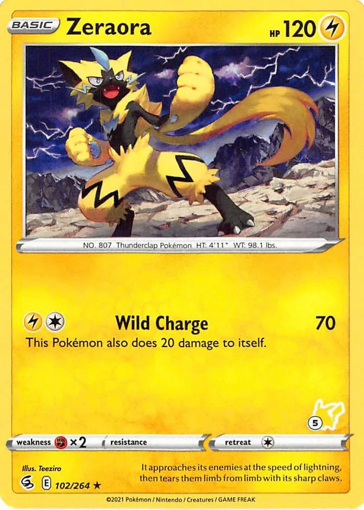 Zeraora (#5 Pikachu Stamped) card front