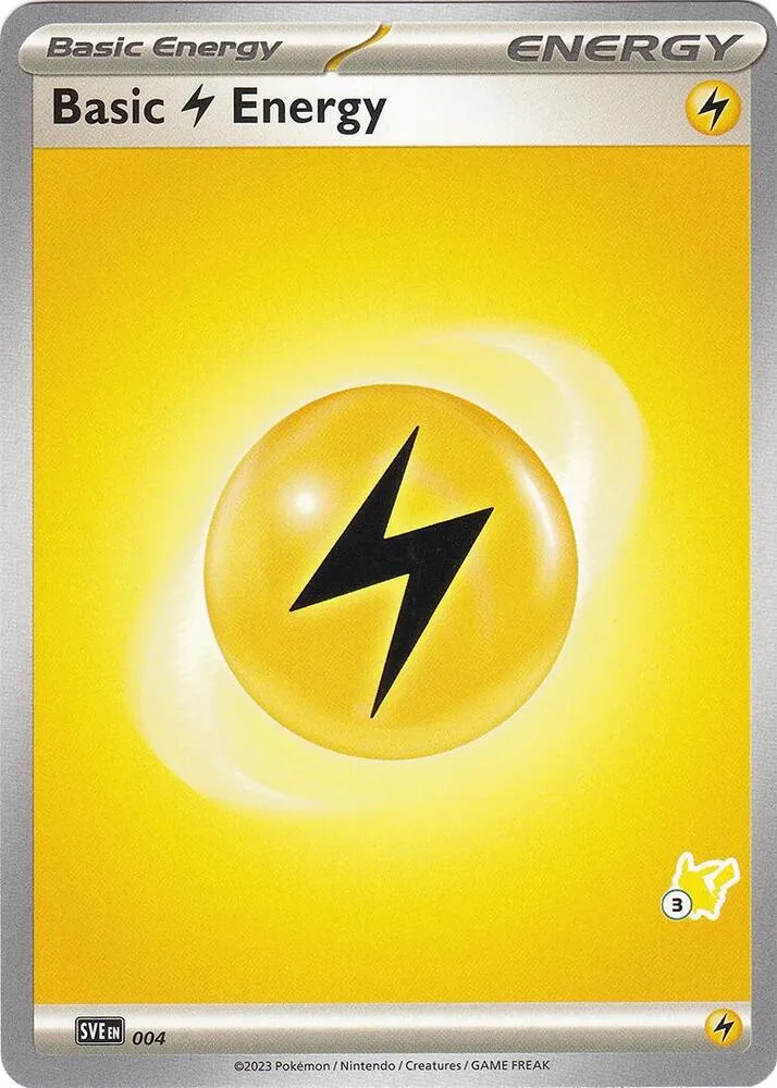 Basic Lightning Energy - Pikachu 3 card front