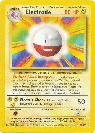Electrode card front