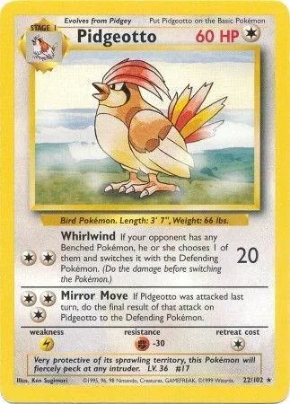 Pidgeotto card front