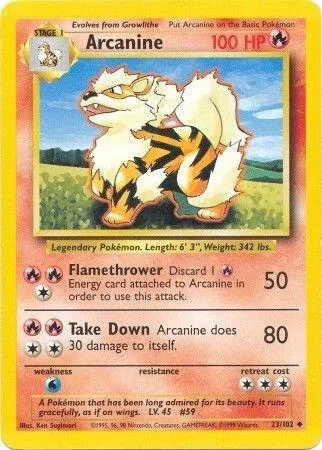 Arcanine card front