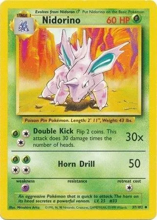 Nidorino card front
