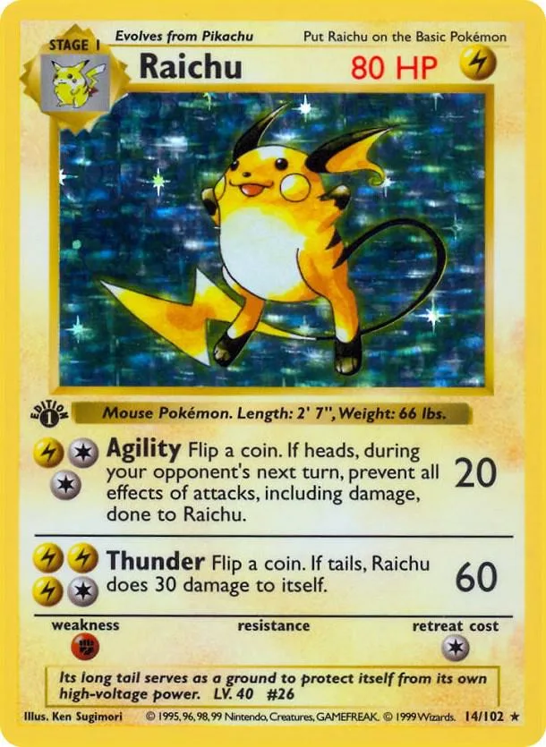 Raichu card front