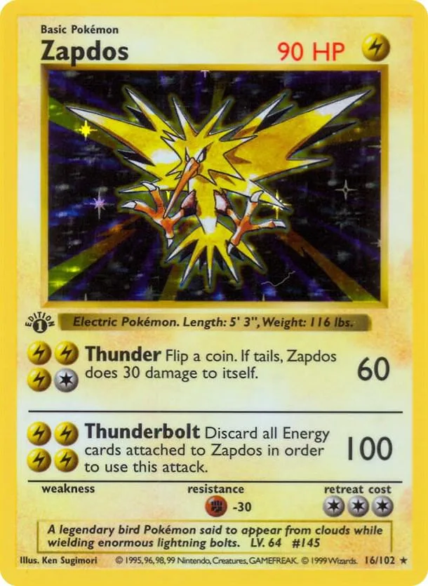 Zapdos card front