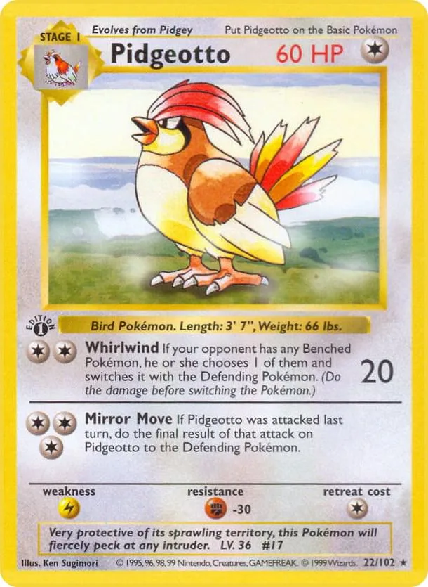 Pidgeotto card front