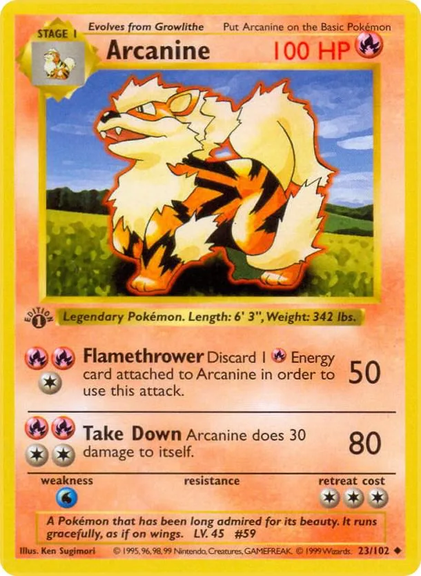 Arcanine card front