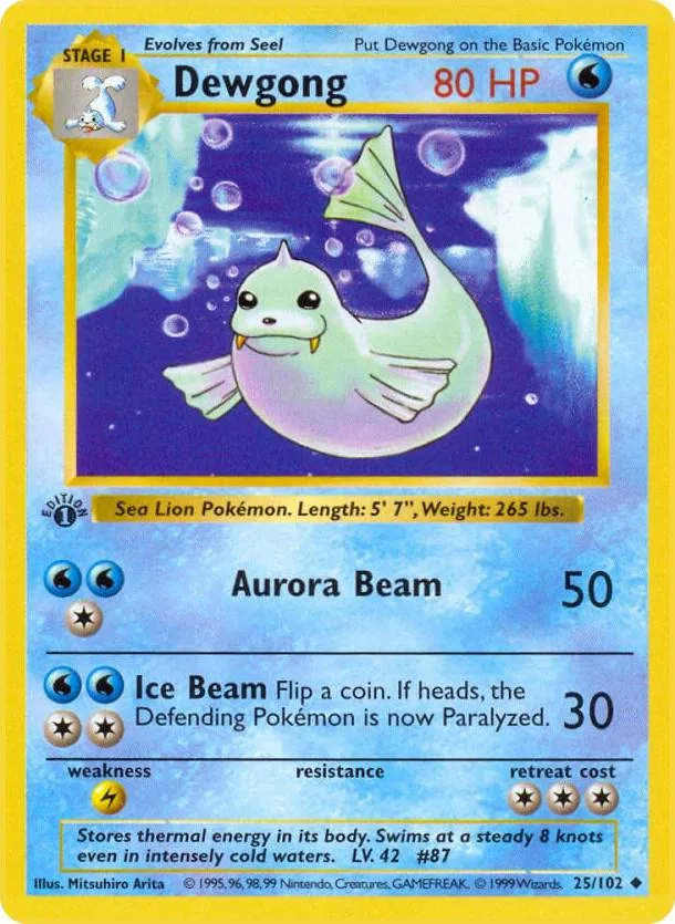 Dewgong card front