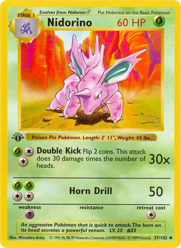 Nidorino card front