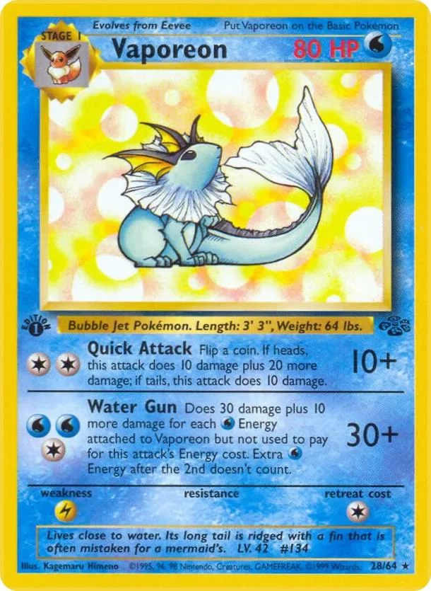 Vaporeon card front