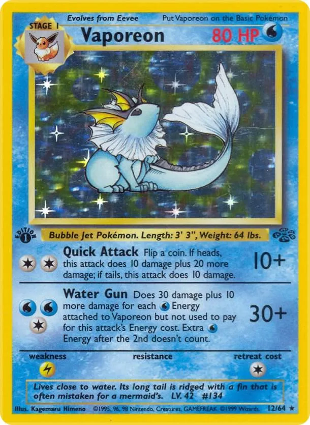 Vaporeon card front