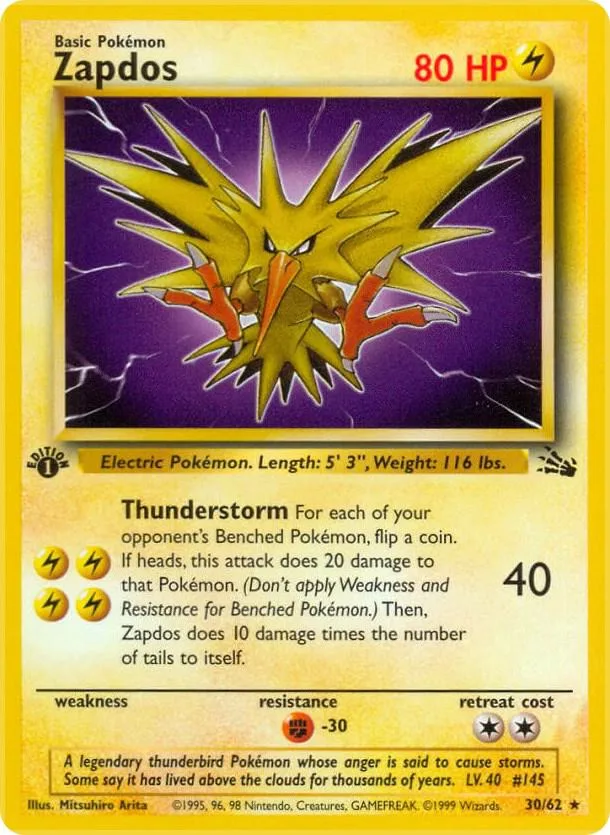 Zapdos card front