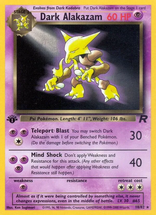 Dark Alakazam card front