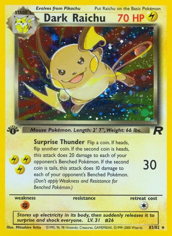 Dark Raichu 1st Edition Holofoil card