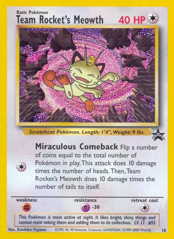 Team Rocket's Meowth card front