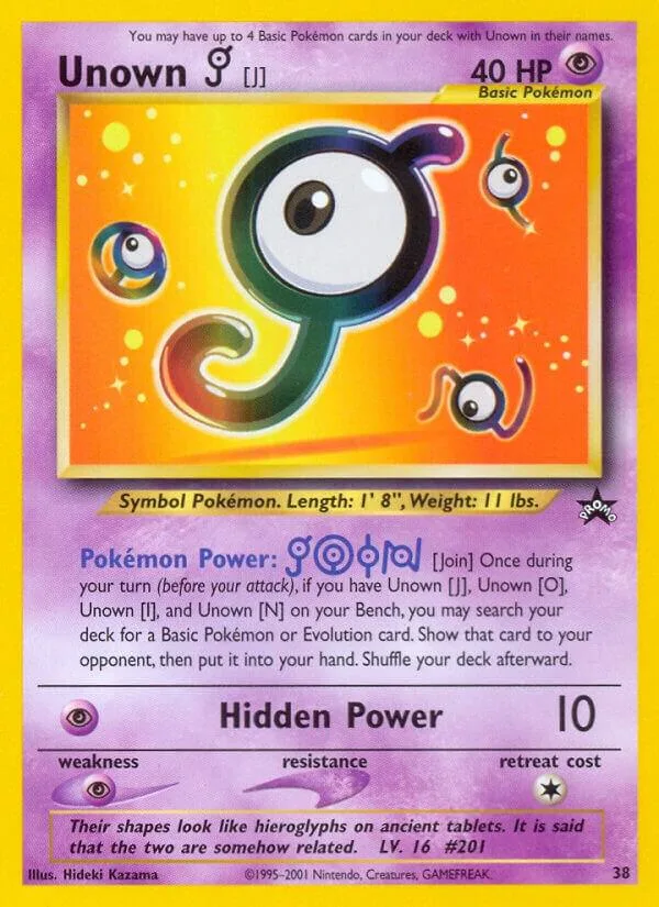 Unown [J] card front