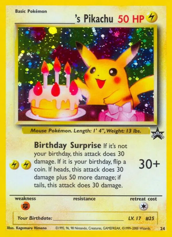 ______'s Pikachu card front