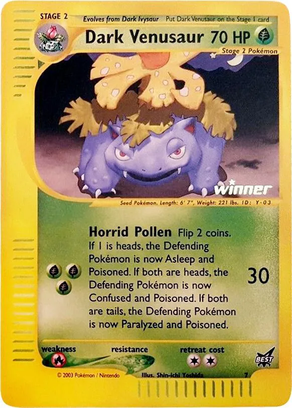 Dark Venusaur [Winner] card front