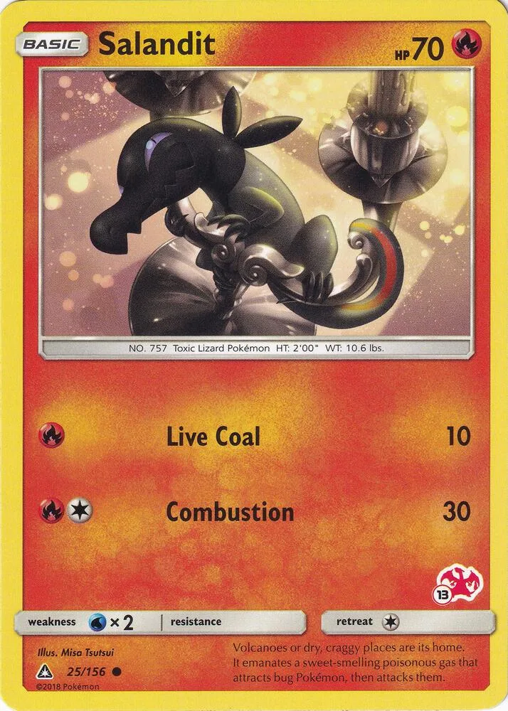 Salandit (#13 Charizard Stamped) card front