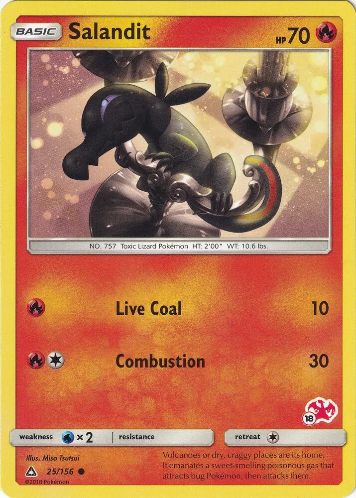 Salandit (#18 Charizard Stamped) card front