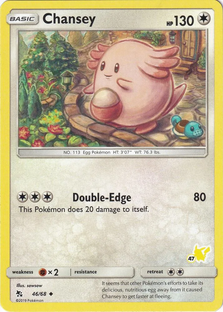Chansey (#47 Pikachu Stamped) card front