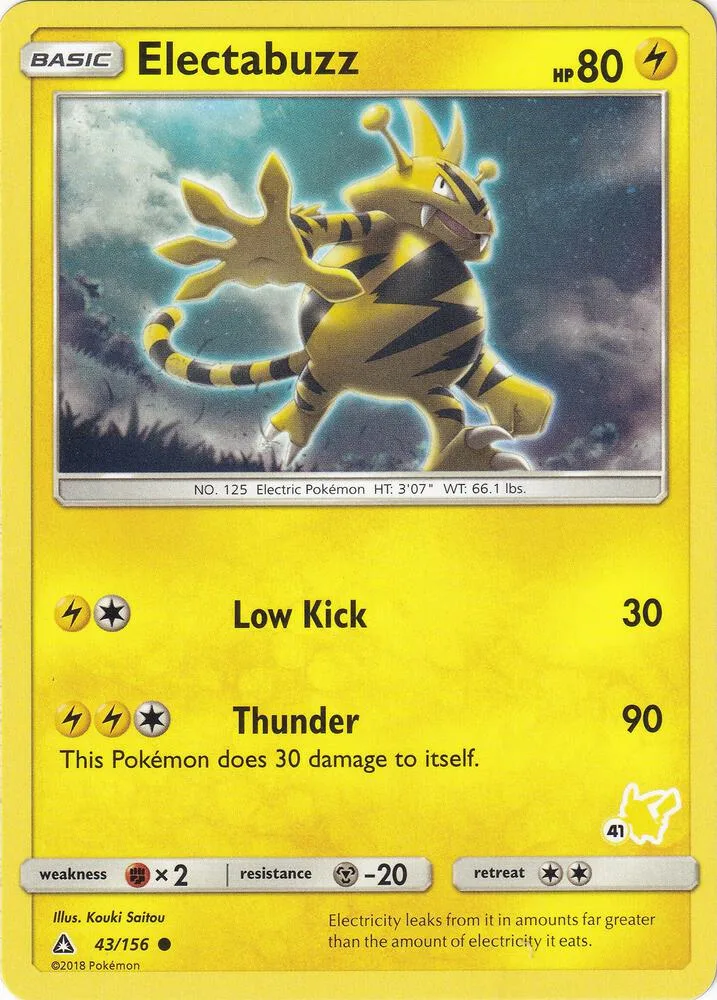 Electabuzz (#41 Pikachu Stamped) card front