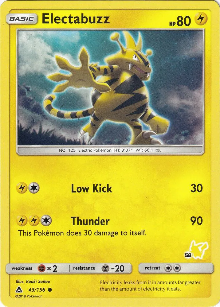 Electabuzz (#58 Pikachu Stamped) card front
