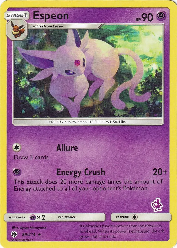 Espeon (Mewtwo Stamped) card front