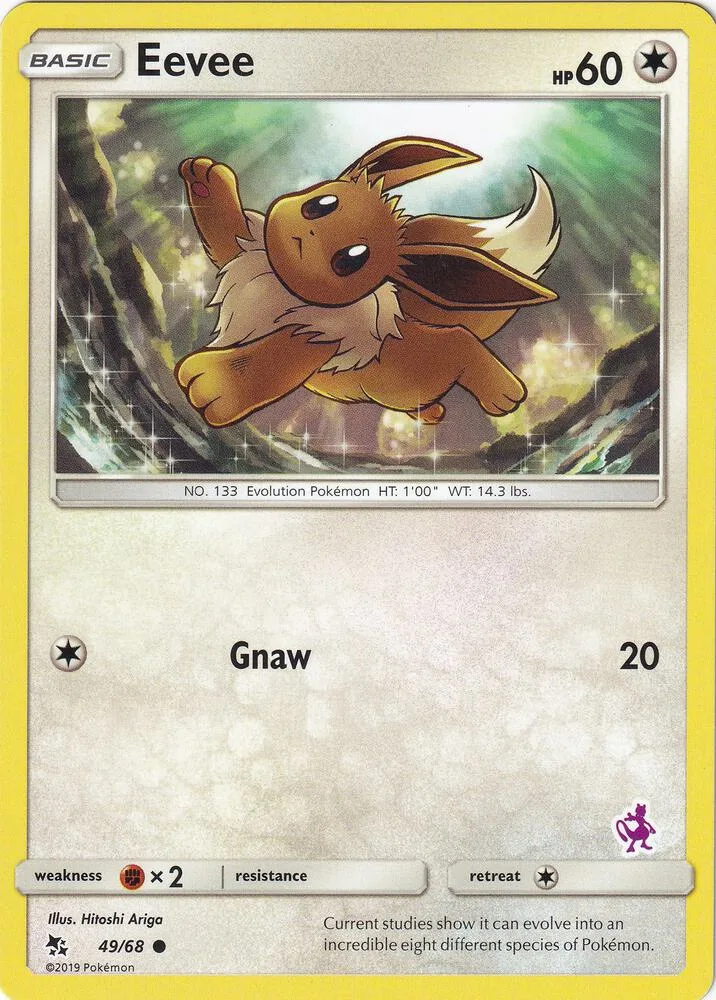 Eevee (Mewtwo Stamped) card front