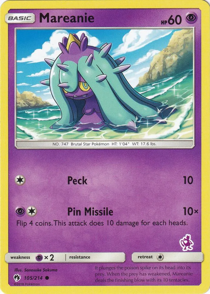 Mareanie (Mewtwo Stamped) card front