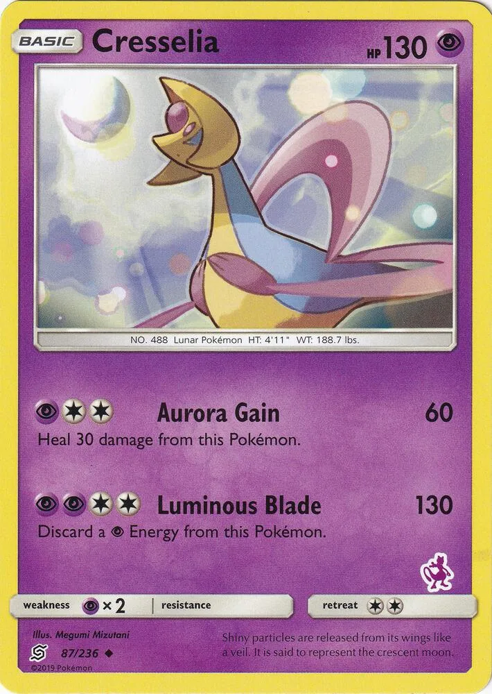 Cresselia (Mewtwo Stamped) card front