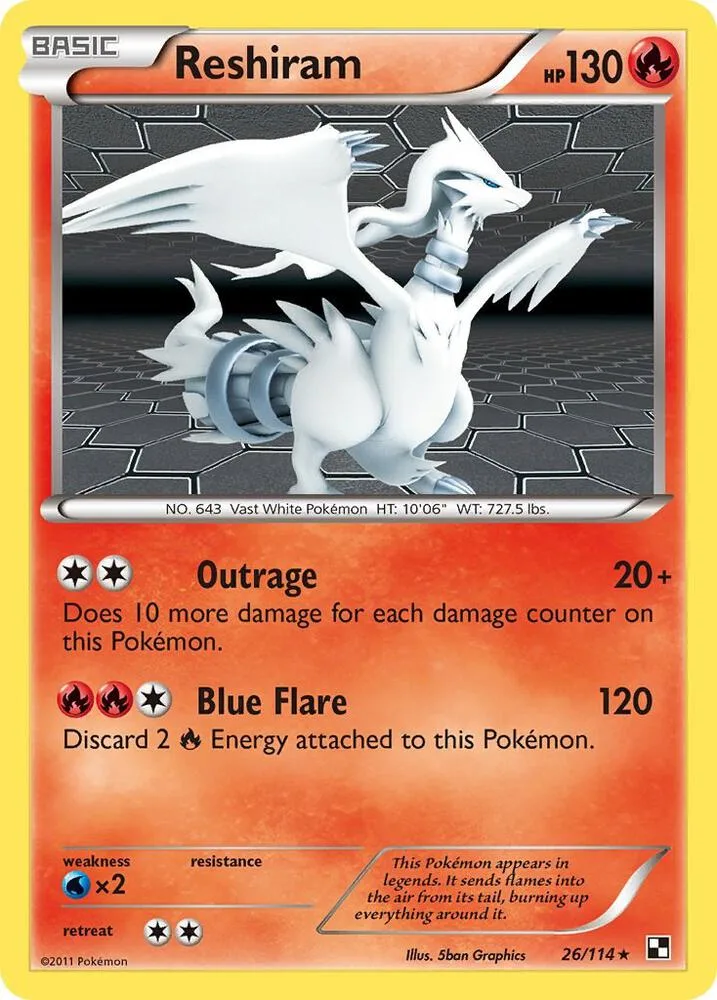 Reshiram card front