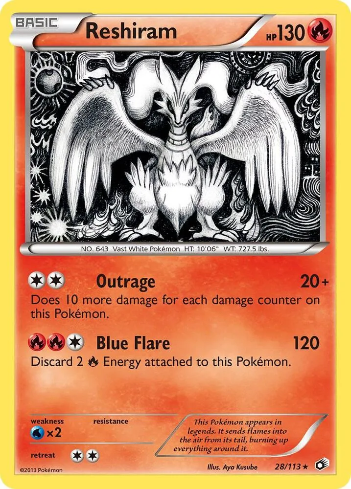 Reshiram card front