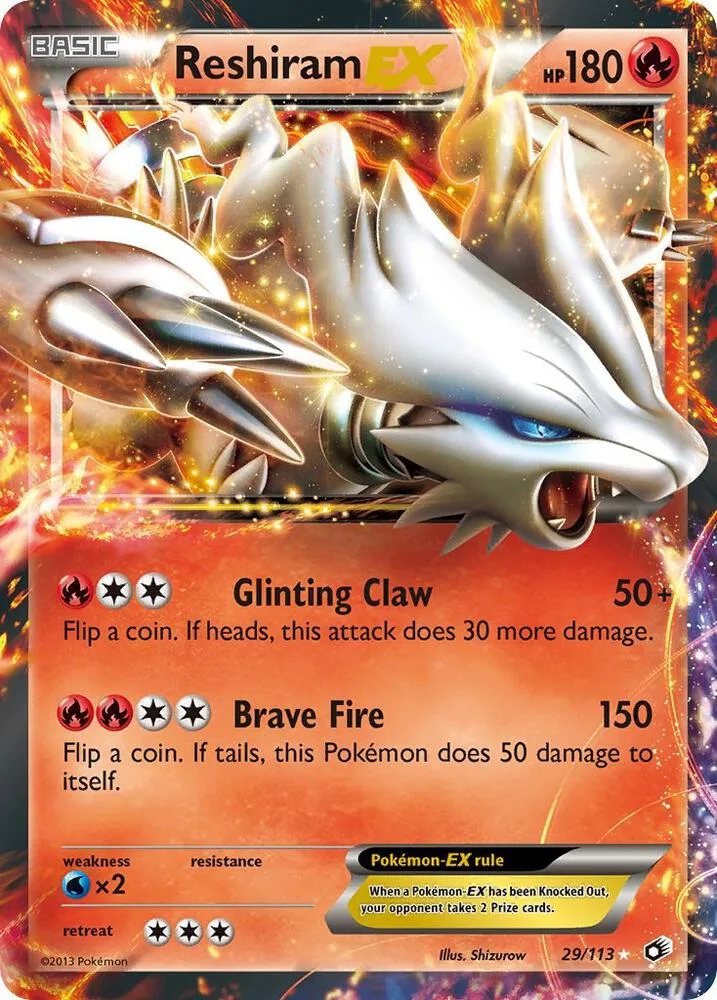 Reshiram EX card front